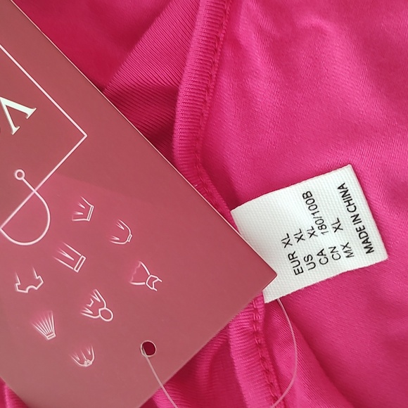 2 for 1 New Fuchsia Sleeveless Cutout Front Top Olive Green Smocked Babydoll XL - Picture 6 of 12